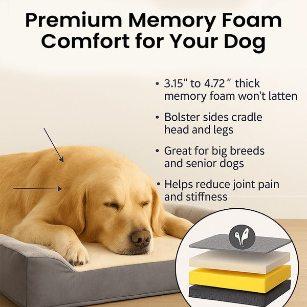 Large Orthopedic Dog Bed with Removable Cover