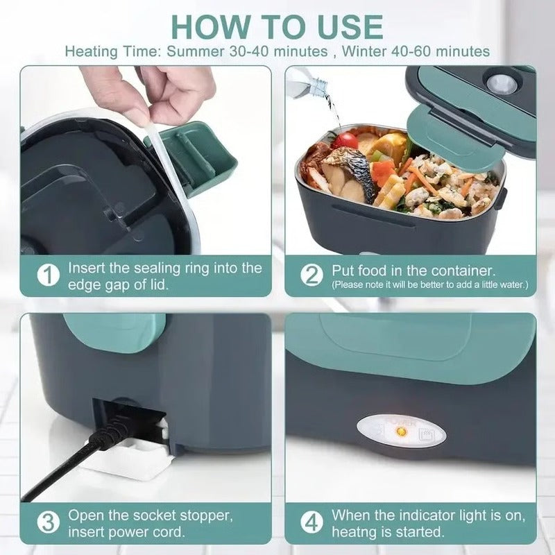 Compact Reheating Lunch Box for Car and Home