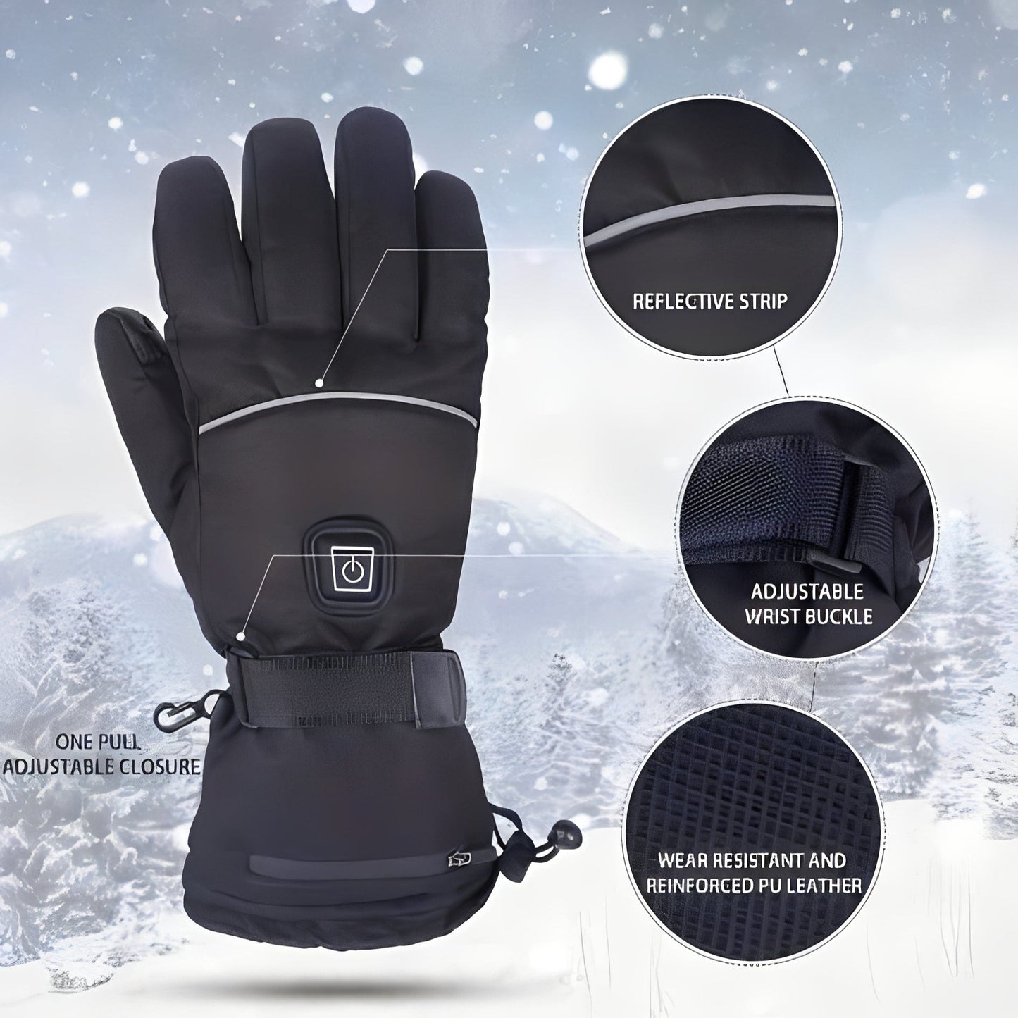 Warm Waterproof Insulated Heated Gloves for Men Women