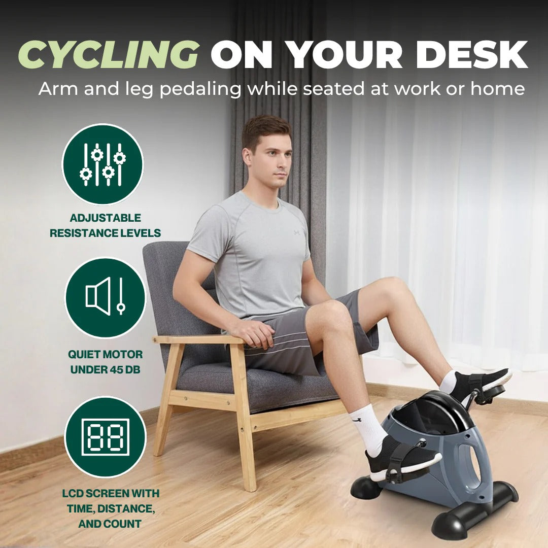 Compact Pedal Exerciser | Adjustable Resistance with Digital Display for Full-Body Workouts