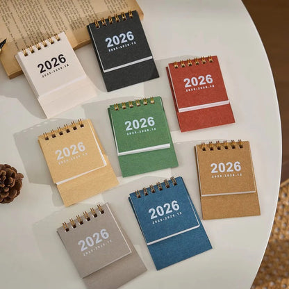Compact Desk Calendar 2026 with Stand for Home Office