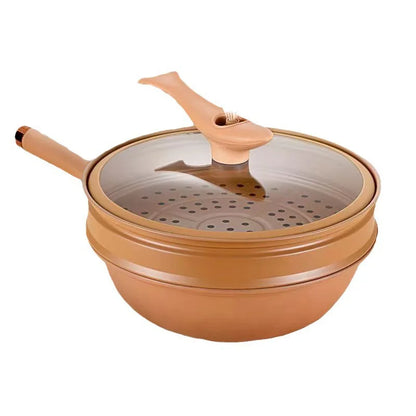 11-Inch Stir-Fry Skillet with Steaming Insert and Stay-Cool Handles for Induction and Gas Stoves