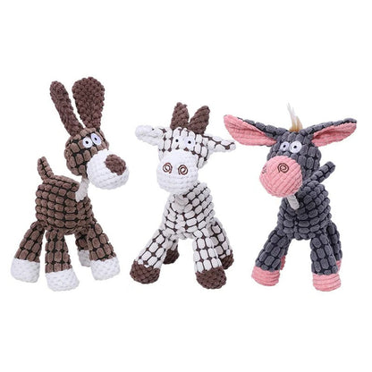 Heavy-Duty Plush Dog Toy with Squeaker for Aggressive Chewers | Durable Stuffed Animal Chew Toy for Large Dogs | Anxiety Relief Pet Toy