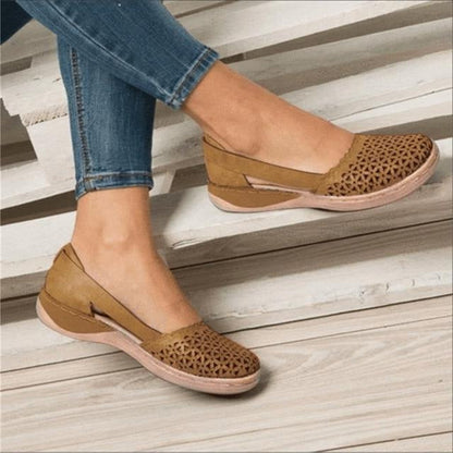 Wide-Fit Ballet Flats for Bunion Relief – Soft Leather Upper with Hidden Heel Support for Comfortable All-Day Wear