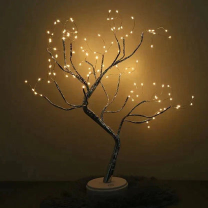 Branch Light Sculpture 16-Inch Cordless Bedside Accent Battery Operated Touch Sensor Glow Art for Nightstand Mantel Shelf Decor