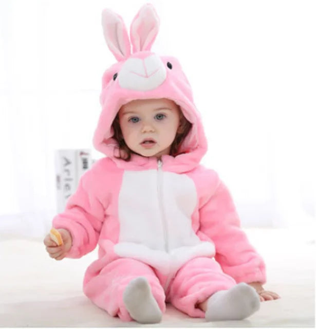 Soft Baby Animal Onesie Costume with Hood – Full-Zip Fleece Outfit for Infants & Toddlers – Home, Playdates & Photo Ops