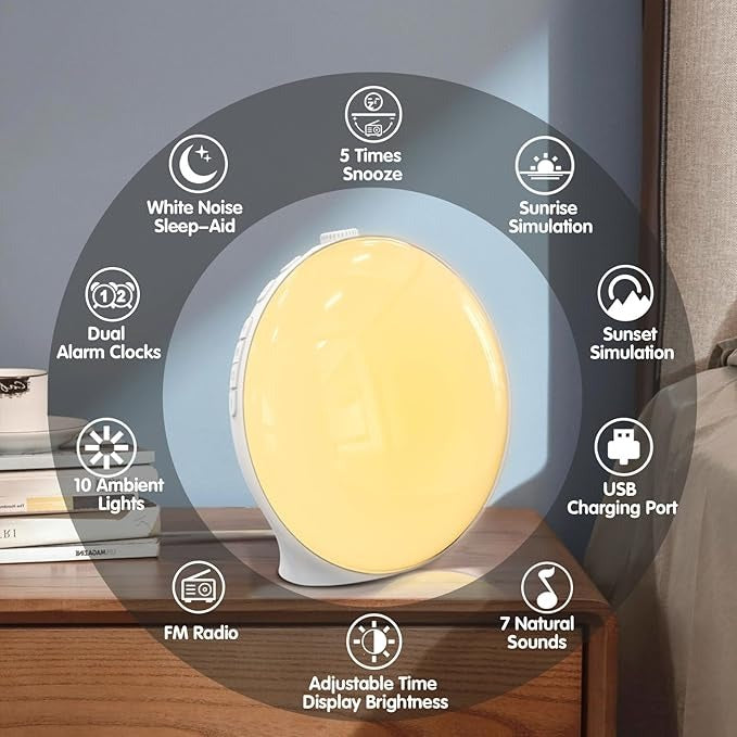 Wake Up Light Alarm Clock with Soothing Sounds