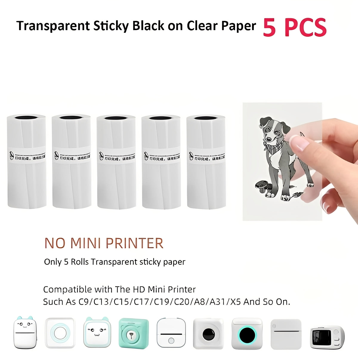 Wireless Compact Photo Sticker Printer with Bluetooth