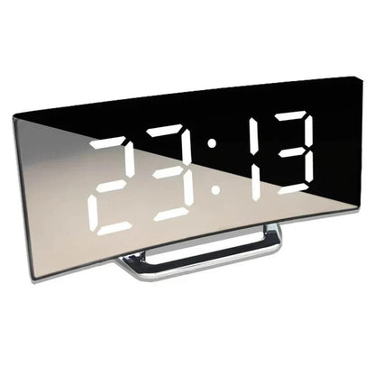 Contoured LED Clock Radio with Dimmable Display