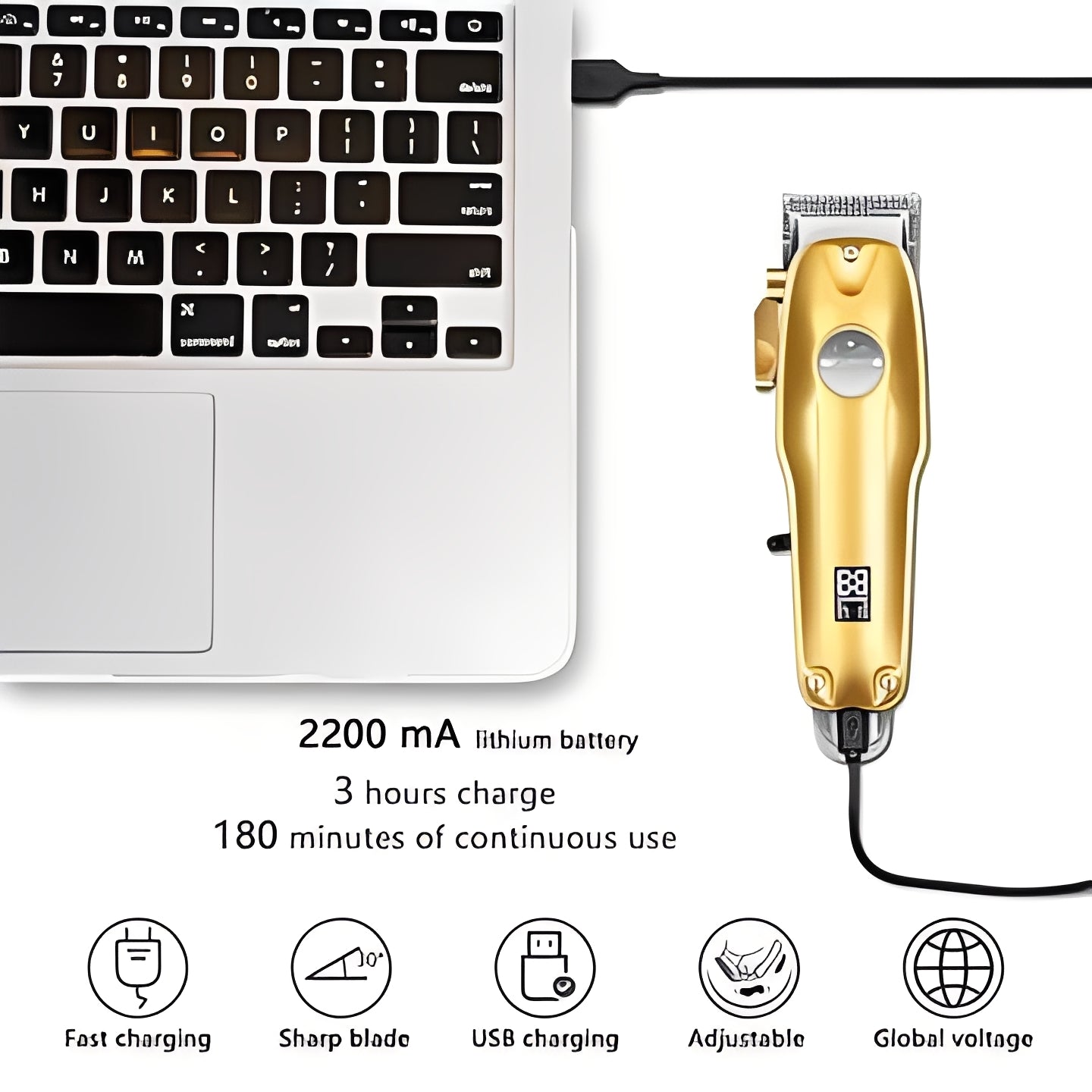 Wireless Hair Trimmer Kit with Adjustable Clipper and Trimmer