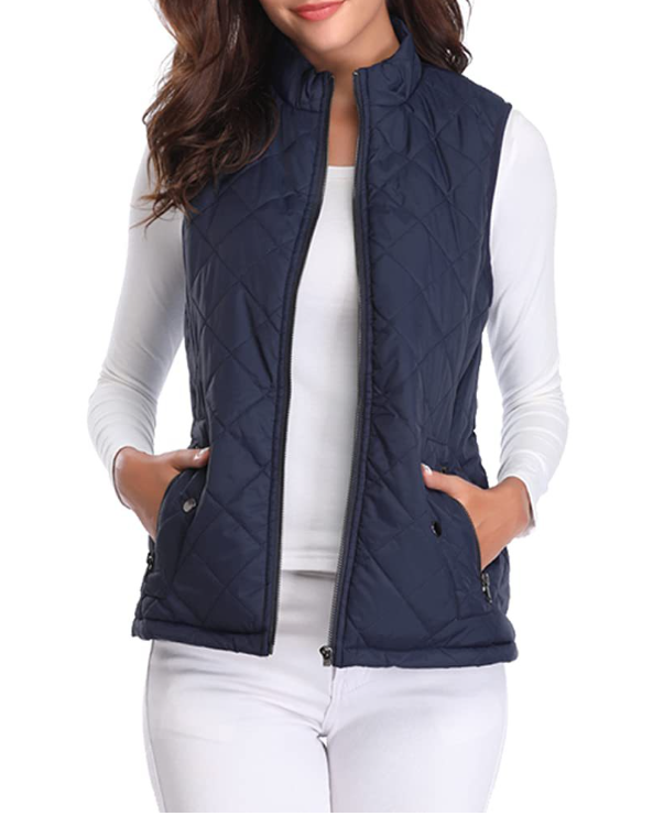 Lightweight Quilted Zip-Front Vest for Women – Casual Layering Piece for Spring & Fall
