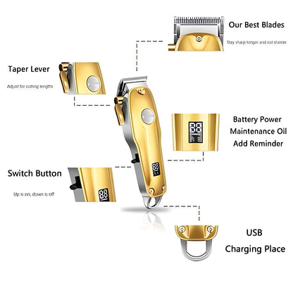 Wireless Hair Trimmer Kit with Adjustable Clipper and Trimmer