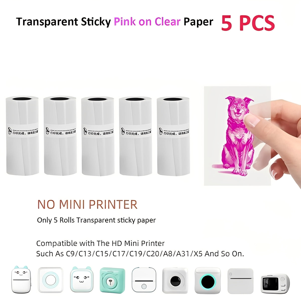 Wireless Compact Photo Sticker Printer with Bluetooth
