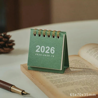 Compact Desk Calendar 2026 with Stand for Home Office