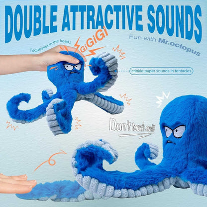 Plush Octopus Chew Toy with Squeaker for Dogs