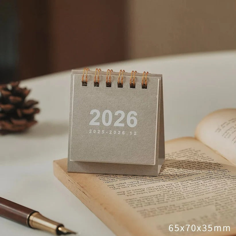 Compact Desk Calendar 2026 with Stand for Home Office