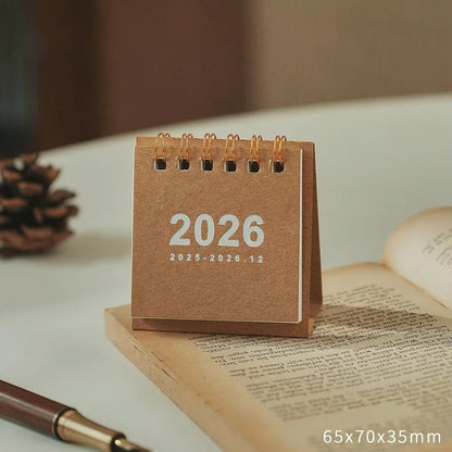 Compact Desk Calendar 2026 with Stand for Home Office