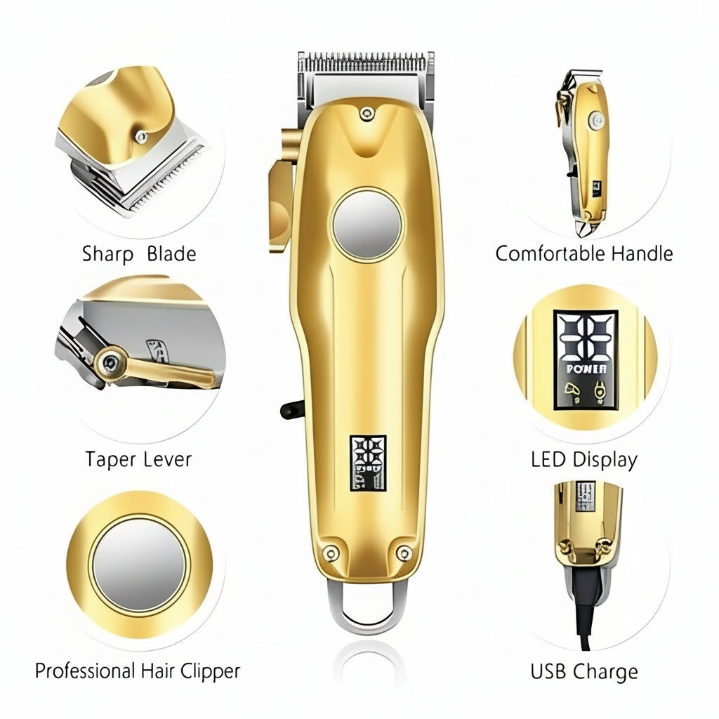 Wireless Hair Trimmer Kit with Adjustable Clipper and Trimmer