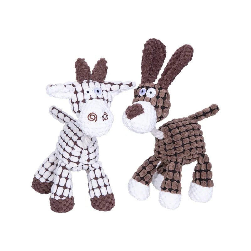 Heavy-Duty Plush Dog Toy with Squeaker for Aggressive Chewers | Durable Stuffed Animal Chew Toy for Large Dogs | Anxiety Relief Pet Toy