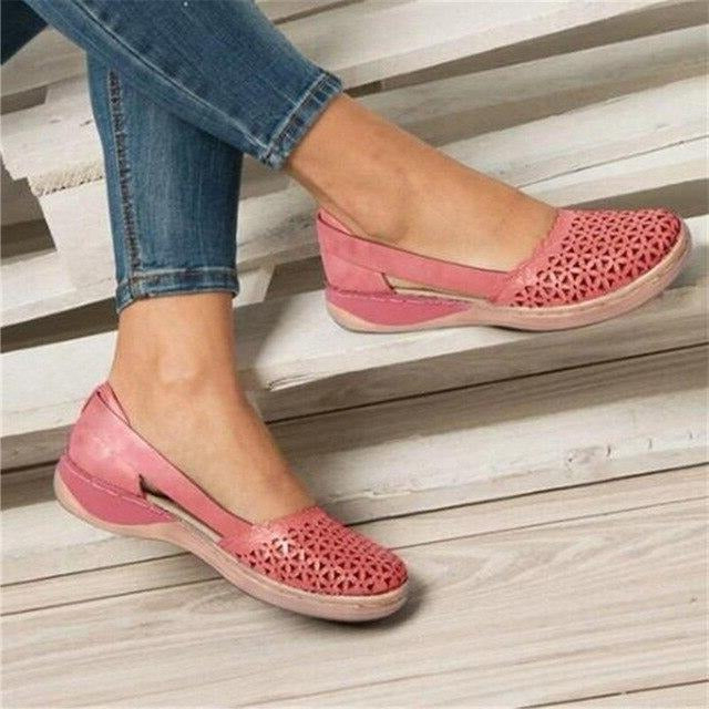 Wide-Fit Ballet Flats for Bunion Relief – Soft Leather Upper with Hidden Heel Support for Comfortable All-Day Wear