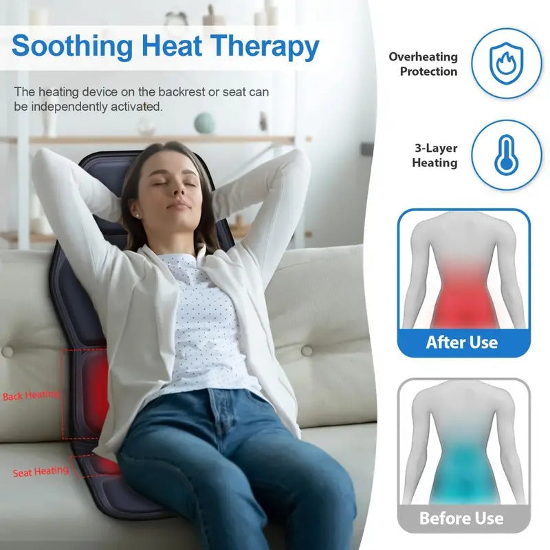 Warm Massage Cushion with Vibration and Lower Back Support