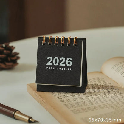 Compact Desk Calendar 2026 with Stand for Home Office