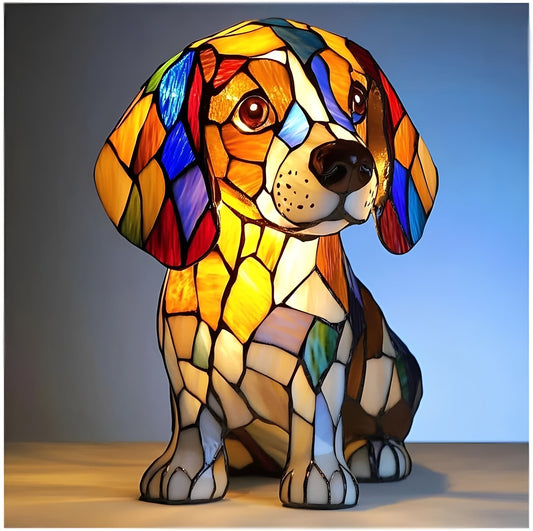 Vintage Glass Mosaic Table Lamp with Colorful Shade - Ortekor