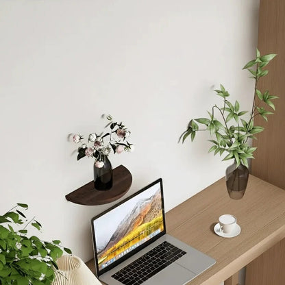 Round Wood Wall Shelf for Home Decoration