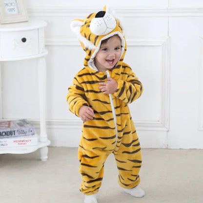 Soft Baby Animal Onesie Costume with Hood – Full-Zip Fleece Outfit for Infants & Toddlers – Home, Playdates & Photo Ops