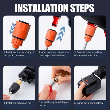 Portable Rechargeable Power Washer with Dual Batteries