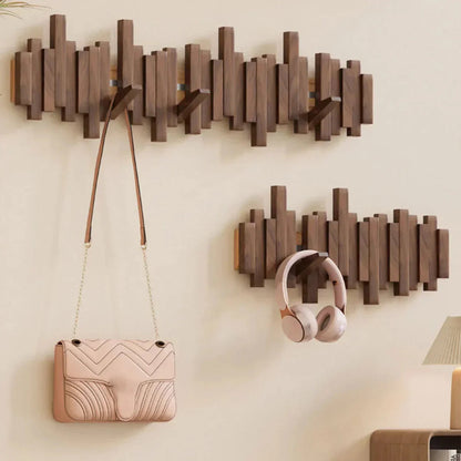 Sturdy Wooden Coat Hook Modern Entryway Storage Rack
