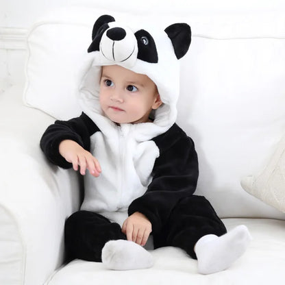 Soft Baby Animal Onesie Costume with Hood – Full-Zip Fleece Outfit for Infants & Toddlers – Home, Playdates & Photo Ops