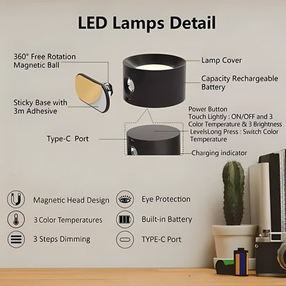 Adjustable LED Wall Lamp with Rotating Head