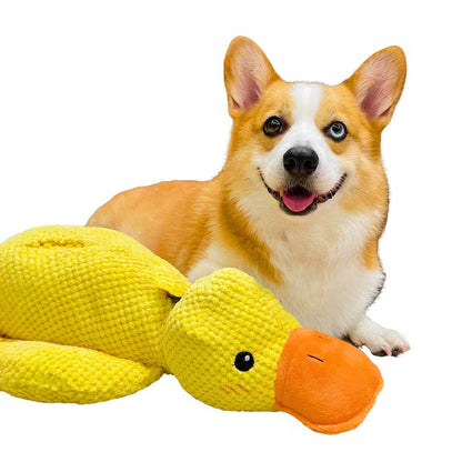 Durable Rubber Duck Dog Toy with Squeaker