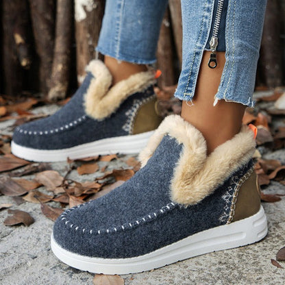 Warm Fuzzy Ankle Boots for Women, Lightweight Comfortable Design