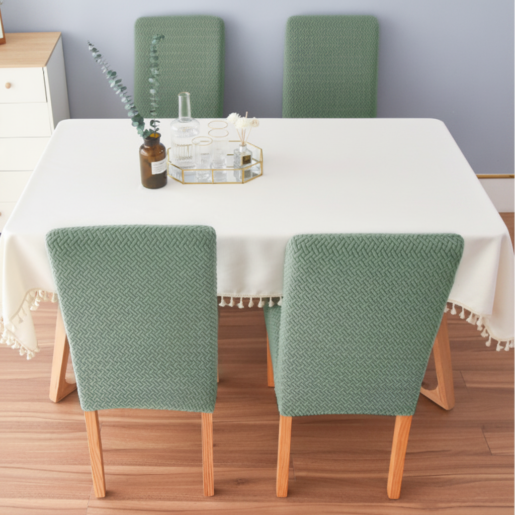 Stretch Velvet Dining Chair Covers Elastic Parsons Slipcovers Set for Home Events Machine Washable Spill Protection