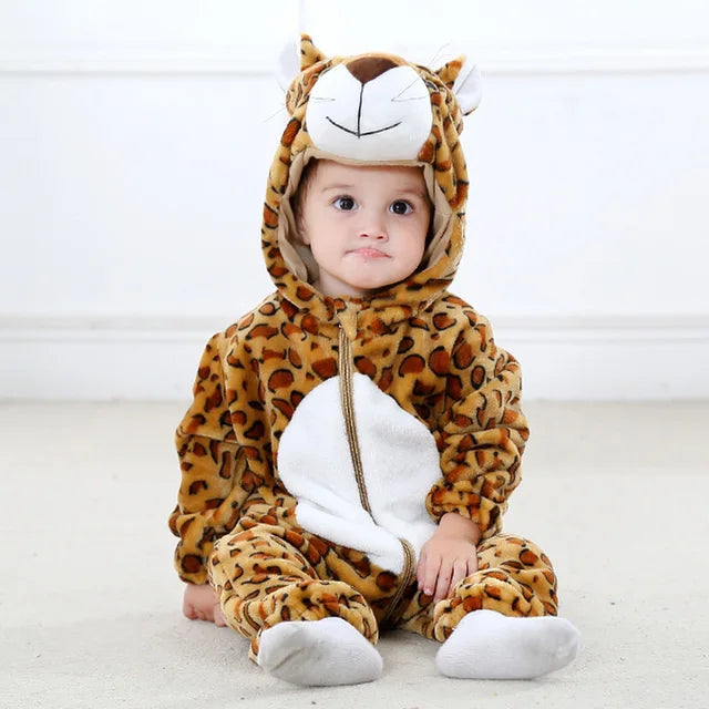 Soft Baby Animal Onesie Costume with Hood – Full-Zip Fleece Outfit for Infants & Toddlers – Home, Playdates & Photo Ops