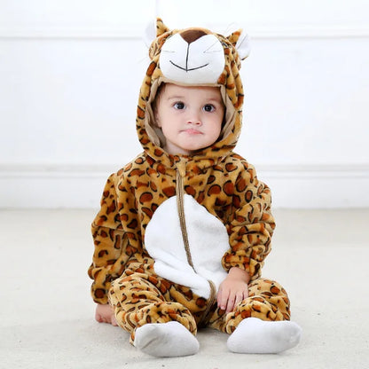 Soft Baby Animal Onesie Costume with Hood – Full-Zip Fleece Outfit for Infants & Toddlers – Home, Playdates & Photo Ops