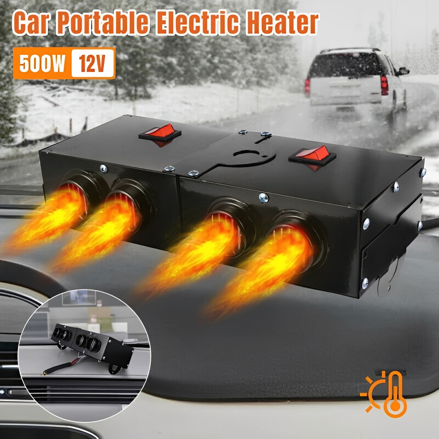 Portable 500W Auto Electric Heater