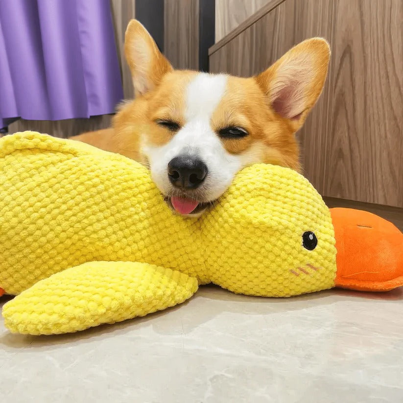 Durable Rubber Duck Dog Toy with Squeaker