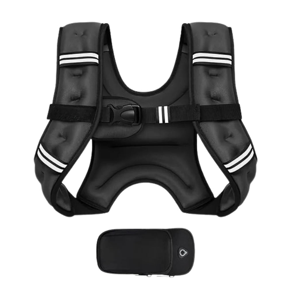 Adjustable Weighted Training Vest with Pockets and Detachable Bag - Ortekor