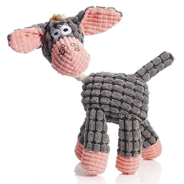 Heavy-Duty Plush Dog Toy with Squeaker for Aggressive Chewers | Durable Stuffed Animal Chew Toy for Large Dogs | Anxiety Relief Pet Toy