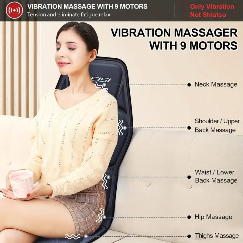 Warm Massage Cushion with Vibration and Lower Back Support