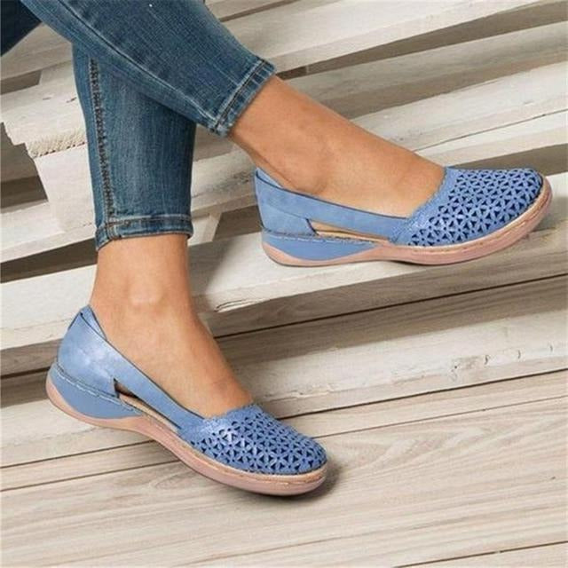 Wide-Fit Ballet Flats for Bunion Relief – Soft Leather Upper with Hidden Heel Support for Comfortable All-Day Wear