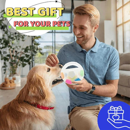 Durable Dog Rubber Football Toy with Treat Dispenser