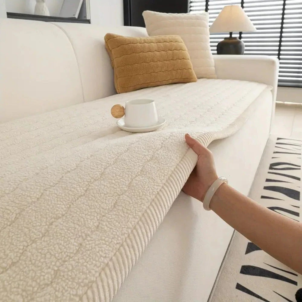 Soft Fuzzy Couch Cover with Extra Cushioning