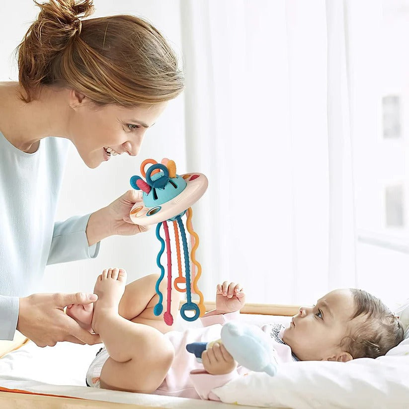 Soft Baby Teething Toy with Pull Cord