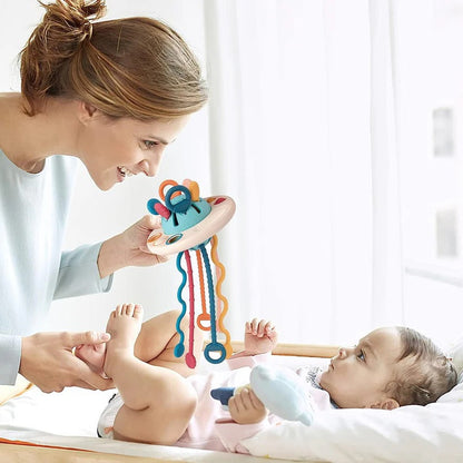 Soft Baby Teething Toy with Pull Cord