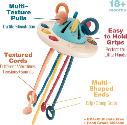 Soft Baby Teething Toy with Pull Cord