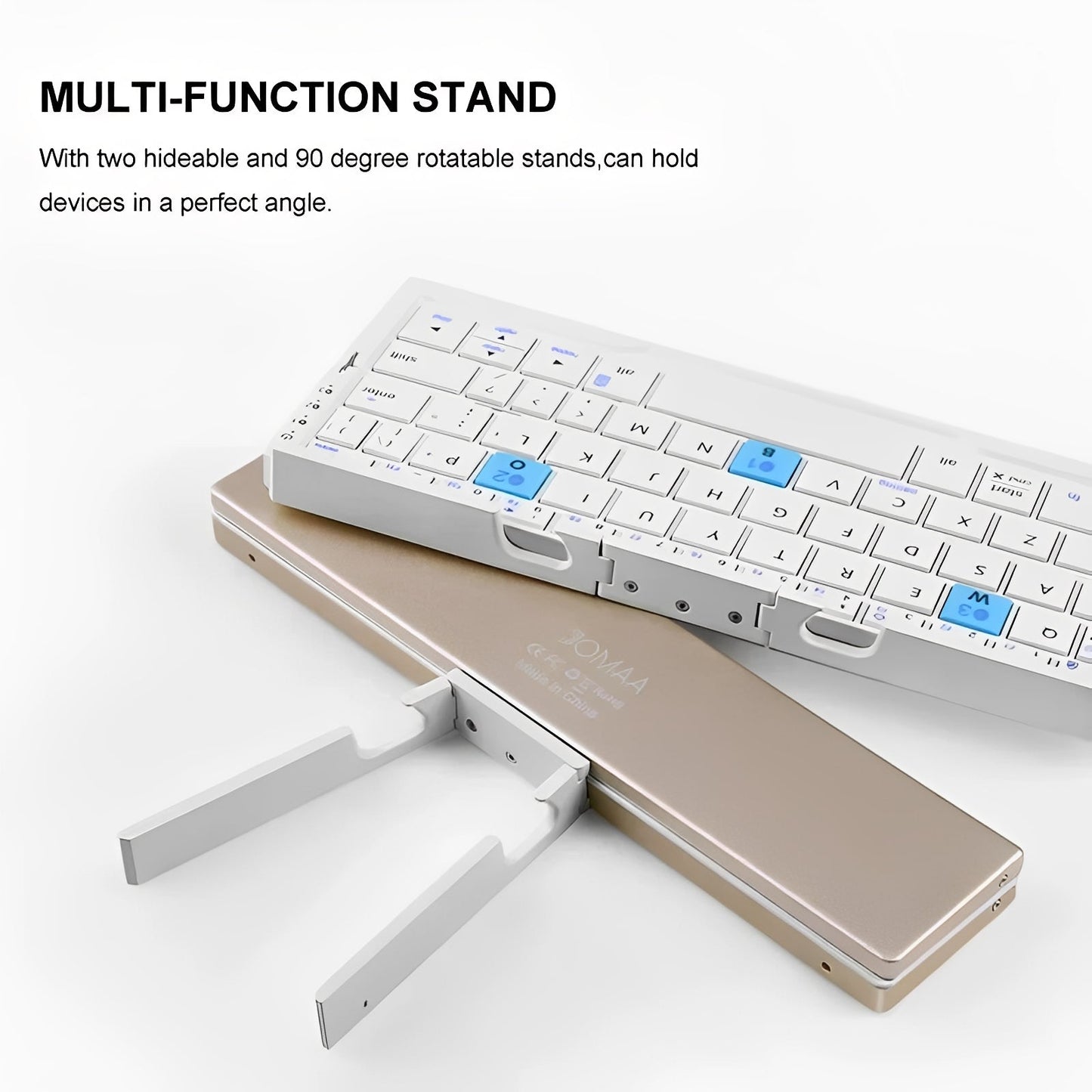 Compact Foldable Bluetooth Keyboard with Stand